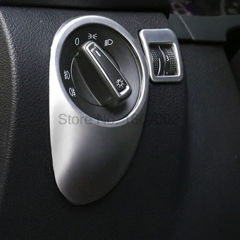Pre Volkswagen VW Tiguan 2012-Matný Chróm Interiéru Centrum Konzol Svetlometu Prepnúť Tlačidlo Výbava Kryt Príslušenstvo
