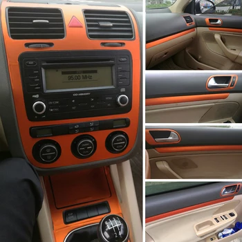 Pre VW Golf 5 GLAXAY MK5 2 dvere Interiéru, Centrálny Ovládací Panel Dverí Rukoväť Uhlíkových Vlákien Nálepky, Nálepky Auto styling Accessorie