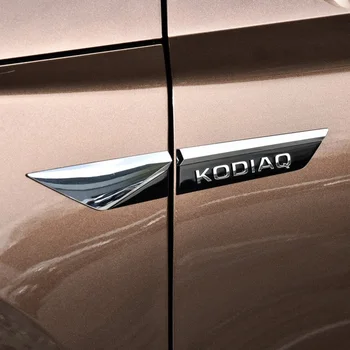Pre Škoda Kodiaq 2016-2020 Pôvodné Chrome Bočné Krídlo Blatník Dvere, Znak, Odznak Nálepky Výbava Auta Styling