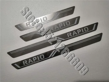 Pre Škoda rapid 2012 2013 2016 2017 2018 2019 Nehrdzavejúcej Ocele Ultra-tenké Šúchať Doska/Dvere Parapetné Dvere, Parapetné auto-styling