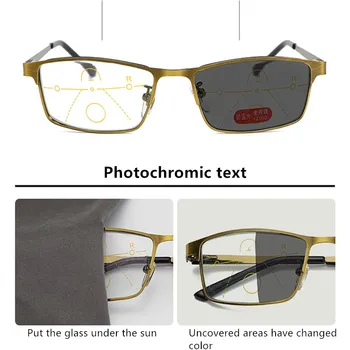 Prechod Photochromic Postupné Čítanie Okuliare Multifokálne Bifocal Muži Ženy Anti-Blue-Ray Živice Presbyopic okuliare 1.5 2.0