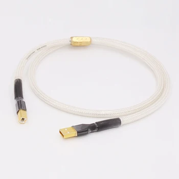 Preffair x407 Ks QED Podpis Strieborné Pozlátené USB Audio Hifi Kábel S k B Zástrčky Spojenie,Vysoká Kvalita 6N OCC Typ A-B DAC