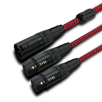 Premium XLR Samec na 2 XLR Audio Kábel pre Zmiešavač Zosilňovač Pravidelné 3 Kolík XLR Splitter Kábel, pozlátený 1M 2M 3M 5M 8M