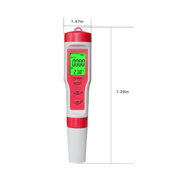 Prenosné Digitálne 4 v 1 PH/TDS/ES/TEMP Meter Kvality Vody Čistota Tester Pero Filter Meranie s Podsvietením
