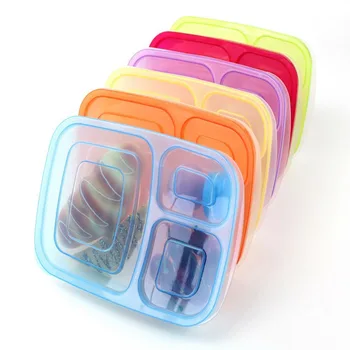 Prenosné Mikrovlnná Bento nepriepustných Lunch Box S Vekom 3 Oddelení Potravín Kontajner Piknik Školy Skladovacie Boxy Pre Deti Dospelých