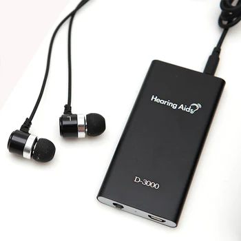 Prenosné načúvací prístroj Vreckový Zvuk, Zosilňovač, Nastaviteľná Hlasitosť Ušné Starostlivosť MP3 pre Nepočujúcich Starších Kostné Vedenie Slúchadlá Čierna