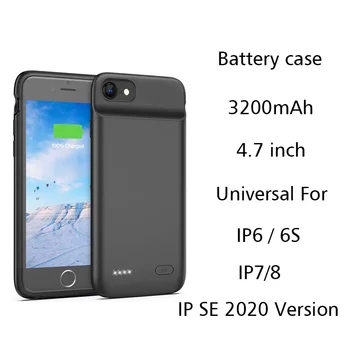 Prenosné Plnenie puzdro pre iPhone 12 ,12 mini Power bank puzdro pre Iphone SE 2 6 7 8 plus X XS XR XS Max 11 pro 11 pro max Black