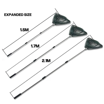 Prenosné Trojuholníkové Brail Skladacie Rybárske siete podberák 150 cm 170 cm 210 cm
