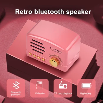 Prenosný Bluetooth Reproduktor Retro Mini Prenosných Bezdrôtových Bluetooth Reproduktor USB/TF Karty, Hudobný Prehrávač, HIFI Subwoofer Reproduktor Farba