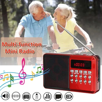 Prenosný Mini USB bluetooth Rádio, Digitálny FM TF Hudobný Prehrávač MP3, Vonkajší Reproduktor Teleskopická Anténa Nabíjateľná Vložte Kartu