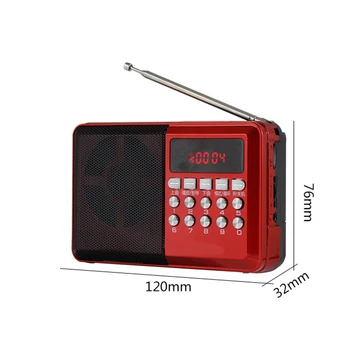 Prenosný Mini USB bluetooth Rádio, Digitálny FM TF Hudobný Prehrávač MP3, Vonkajší Reproduktor Teleskopická Anténa Nabíjateľná Vložte Kartu