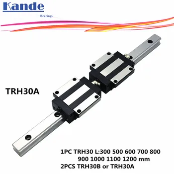 Presnosť železničnej 1PC TRH30 Lineárne príručka + 2KS TRH30B Blok alebo TRH30A Príruby Blok L 300-1200 mm pre CNC
