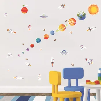 Priestor Planéty Nálepky na Stenu detskej Izby Creative Decoration Cartoon samolepiaci Papier, PVC Samolepky na Stenu pre Deti Izba