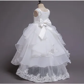 Princess Party Šaty Pearl Petal Narodeniny Deti Oblečenie Čipky Svadobné Šaty Deti Šaty pre Dievčatá Kvetinový Elegantné Vestidos