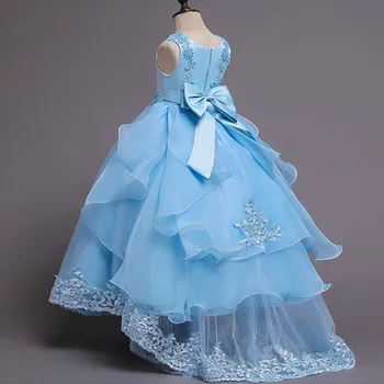 Princess Party Šaty Pearl Petal Narodeniny Deti Oblečenie Čipky Svadobné Šaty Deti Šaty pre Dievčatá Kvetinový Elegantné Vestidos