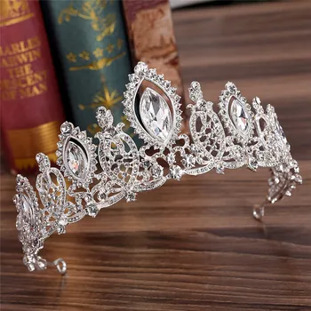 Princezná hlavový most Nevesta Koruny Headdress Prom Headpieces Svadobné Tiaras a Koruny, Vlasy, Šperky Couronne Tiare Bandeau Hairbands