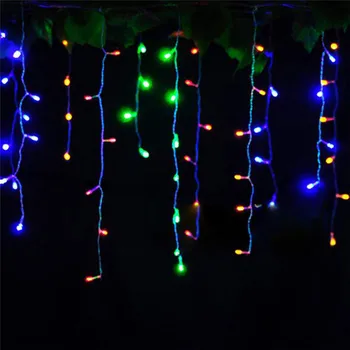 Pripojiteľná 5M Časti 0.4 M 0,5 M 0.6 M Cencúľ String Svetlá 8 Režimov LED Záves Garland Nový Rok Vianočný Stromček Svadobné Víla Svetlo