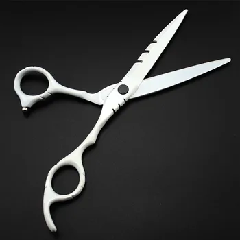 Prispôsobenie odbornej 6 & 5.5 palcový Biele vlasy nožnice nastaviť rednutie holič nástroje na rezanie nožnice nožnice na plech kadernícke nožnice