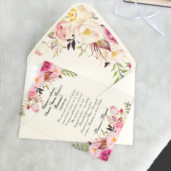Prispôsobený farebné kvetinové akryl karty,svadby, narodeniny, party pozvánky