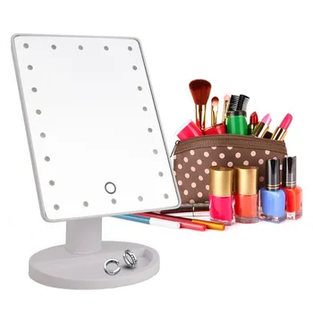 Profesionálne 22 LED make-up Zrkadlo Ľahké Prenosné Otáčania Márnosť Svetlá na Čítanie Dotyk Svetlé Nastaviteľné USB Alebo Používanie Batérie