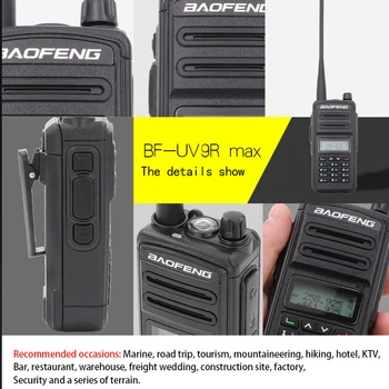 Profesionálne Baofeng UV 9R MAX Plus Dve Spôsobom Rádio Walkie Talkie 30 km UV9R Max Vysielača VHF UHF Prenosné Ham CB Rádio Stanice