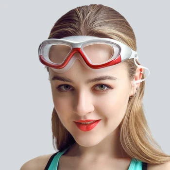 Profesionálne diopter Plávanie Okuliare Krátkozrakosť, Anti-fog Silikónové Nepremokavé optické Sklá S Earplug Muži Ženy plávanie okuliare