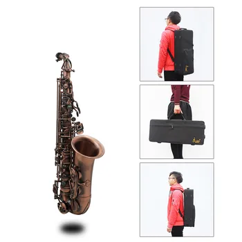 Profesionálne Eb E-ploché Alto Saxofón Sax Červený Bronz Ohýbať Abalone Shell Tlačidlo Vybojovať Vzor so Prípade Rukavice