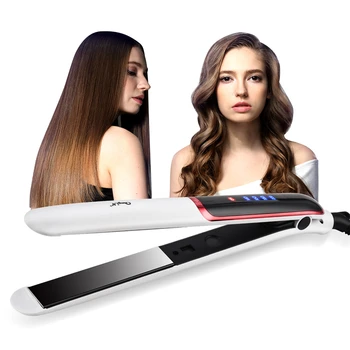 Profesionálne Elektrické Žehličky Curling S Dvojakým Použitím Plochého Železa Ceramic Hair Straightener 4 Teploty, Displej Vlasy Styling Nástroj