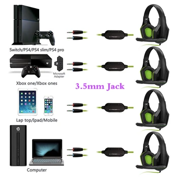 Profesionálny Hráč pre Slúchadlá, Super Bass Over-ear Počítač Herný Headset s Mikrofónom, Stereo Káblové Slúchadlá pre PC, Xbox PS4