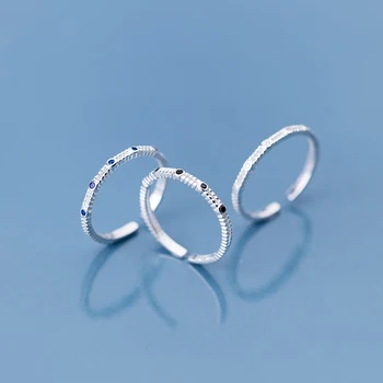 Prstene Pre Ženy 925 Sterling Silver Módne Vintage Crystal Otvorenie Nastaviteľné Snubné Prstene Dievčatá Darček Šperky, Šperky