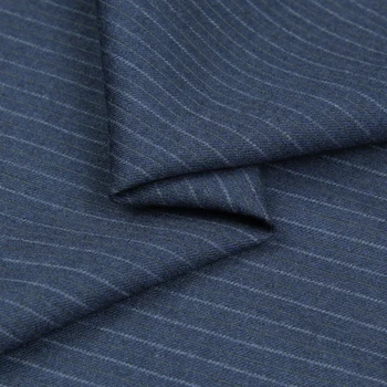 Pruhovaný dizajn modrá čistá vlna fantázie česanej suiting tkanina je veľmi mäkká, stredná hrúbka,WF234