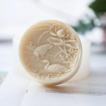 PRZY Silikónové Kvet Mydlo Silikónové Formy Kačica Mandarin Hranie vo Vode Lotus Ručné Formy na Mydlo, Takže Hlinené Formy Živice