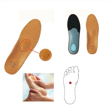 Prémia Kožené Protetických Ploché Nohy Obuvi Vložky Vysoké Klenby Podpora Ortopedické Pad pre Korekciu OX Nohu Zdravie Starostlivosť o nohy