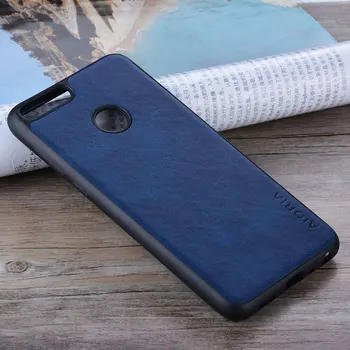 Prípad pre Huawei P Smart 2018 funda Luxusný Kožený Retro pokrytie pokožky telefón silikónové coque pre Huawei Užite si 7S P Smart case capa