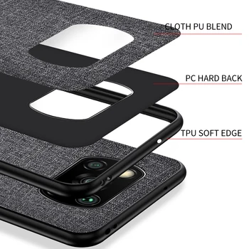Prípad pre Poco X3 NFC coque Luxusné textilné tkaniny pokožku jemnú pevný TPU kryt telefónu pre Xiao Poco X3 NFC prípade