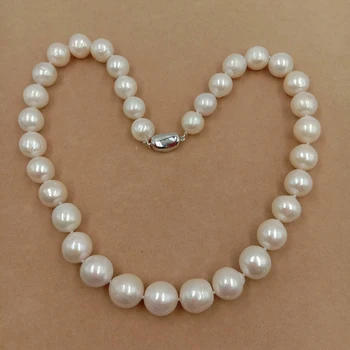 PRÍRODA SLADKOVODNÉ VEĽKÉ kolo PEARL chocker NÁHRDELNÍK-40-59 cm,kvalitný 10-13 mm prírody pekné farebné perly,pekné SPONA