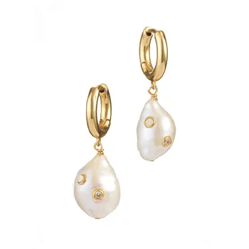 Prírodné Barokový Pearl Náušnice Boutique Šperky 2020 Nové 4A Pearl Ženy Vianočný Darček Kúzlo Nehrdzavejúcej Ocele