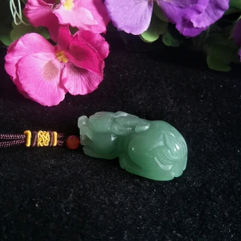 Prírodné Dongling Jade Zelená Pi xiu Prívesok Šperky Šťastie Exorcise zlých duchov Sľubný Amulet Jade Prívesok Jemné Šperky