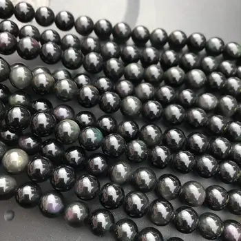 Prírodné Farebné Dúhy Obsidian Kameň Korálky pre Šperky, Takže DIY Náramok, Náhrdelník Vybrať Veľkosť 4-12 mm 15