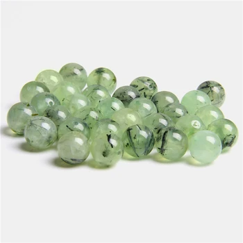 Prírodné Zelené Prehnites crystal korálky Hladké kolo voľné zelené Korálky pre šperky, takže náramok, náhrdelník Prehnites quartz korálky