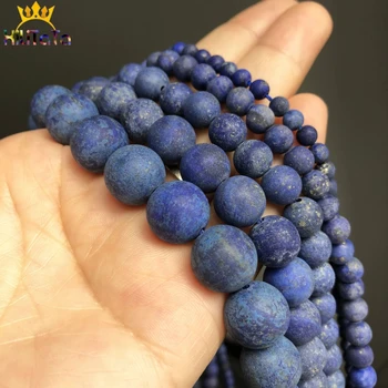 Prírodný Matný Kameň Matný Leštený Lapis lazuli Kolo Voľné Korálky Pre KUTILOV, Šperky, Takže Náramok Príslušenstvo 15