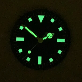 Príslušenstvo hodinky upravené alternatívne dial 28.5 mm zelený svetelný vhodné pre NH35, NH36 a ostatných pohybov