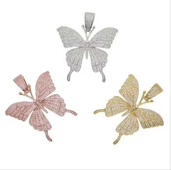 Prívesok duté motýľ drahokamu náhrdelník clavicle reťazca román trendy lesklé motýľ náhrdelník