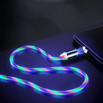 Prúdi Svetlo Magnetické nabíjanie Mobilných Telefónov Kábel pre iphone nabíjačka Drôt pre Samaung LED Micro USB Typu C