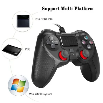 PS4 Káblový ovládač pre Playstation 4 Duálne Vibrácie USB Káblové PS4 Tlačítkový Ovládač pre Playstation 4/PS4 Slim/PS4 Pro PC