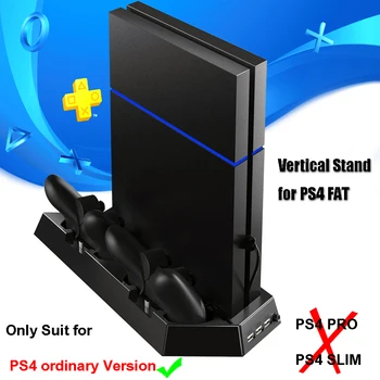 PS4 Play Station 4 Zvislý Stojan Radič Nabíjačku Nabíjací Dok Stanica Chladnejšie Chladiaci Ventilátor S 3 USB pre Sony Playstation 4