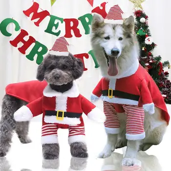 Psie Oblečenie pre Psa Vianočné Bunda Zime Teplé, Hrubé Roztomilý Kreslený Malý Pes Tkaniny Kostým, Šaty, oblečenie Šteniatko, Mačiatko kostým