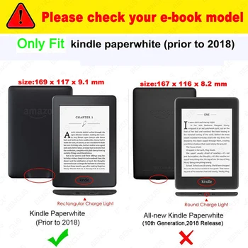 PU Kožené Smart Case pre Funda Kindle Paperwhite 1/2/3 eReader (7. Generácie-2012/2013//2017 Uvoľnenie) Auto Sleep/Wake