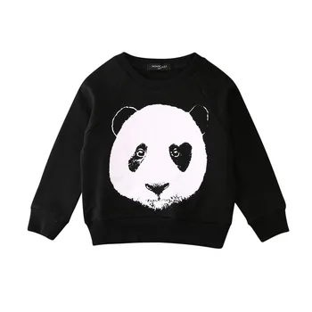 Pudcoco Jeseň v Zime Teplé Detské Mikiny Topy Batoľa Chlapec Dievča Chlapec Cartoon Panda Bavlna T-košele, Mikiny Svetre Šaty