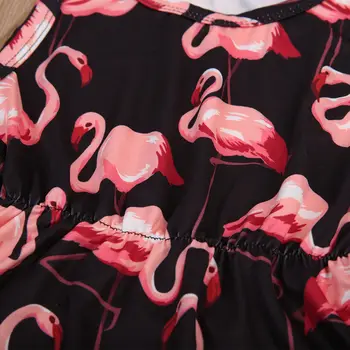Pudcoco Oblečenie Pre Dievča, Batoľa, Dieťa Dievča Bavlna Hairband Romper Jumpsuit Oblečenie Flamingo Sunsuit
